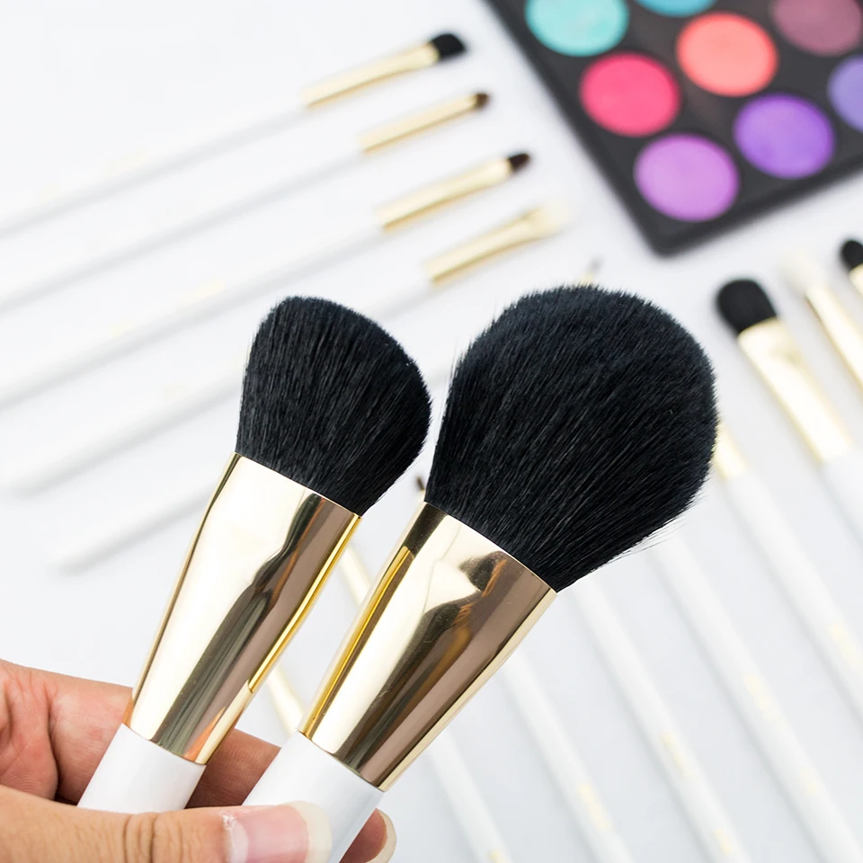 BEILI натуральная 20 шт набор кистей для макияжа из козьего волоса с белой ручкой