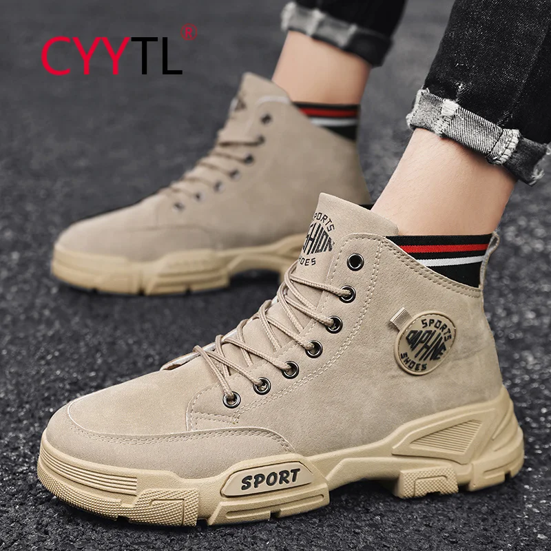 

CYYTL Fashion Outdoor Hiking Boots Men's Ankle Comfortable Non Slip Casual Work Tooling Shoes Walking Tactical Male Booties