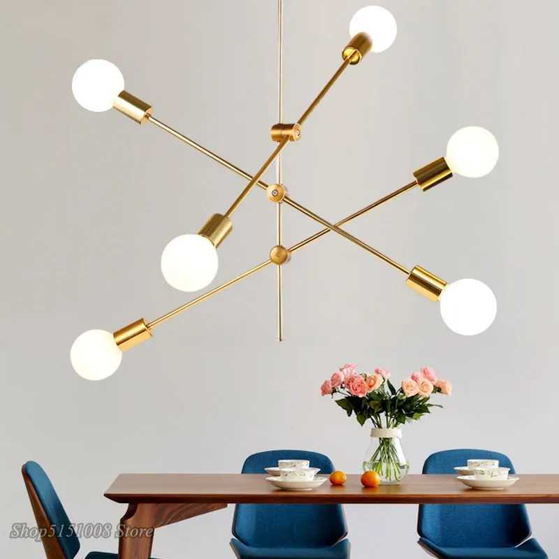 Современная люстра золотого цвета светодиодный потолочный светильник в