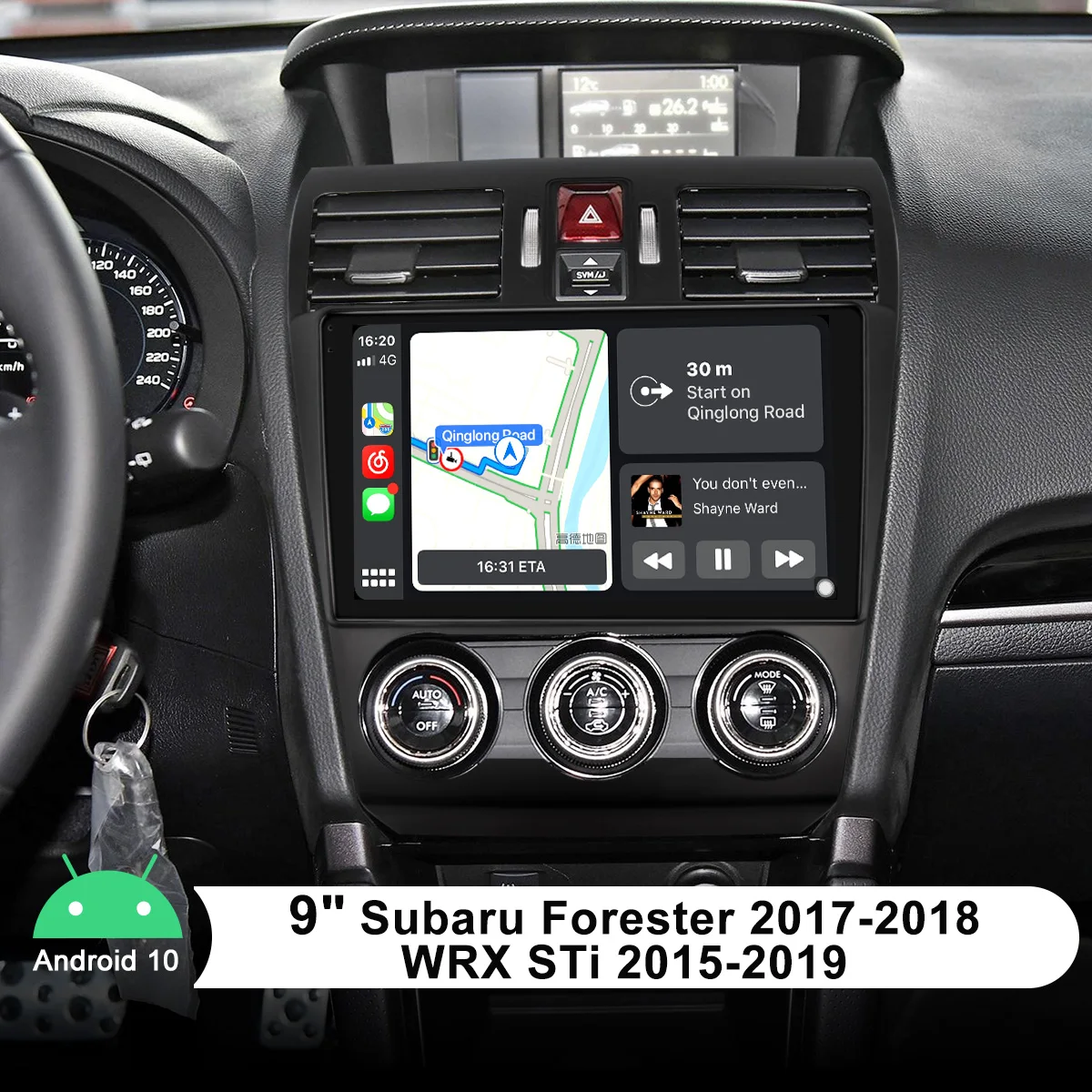 

Android 10,0 мультимедийные автомобильные видеоплееры 9 дюймов GPS-навигация с Carplay для Subaru Forester 2017-2018 WRX STi 2015-2019