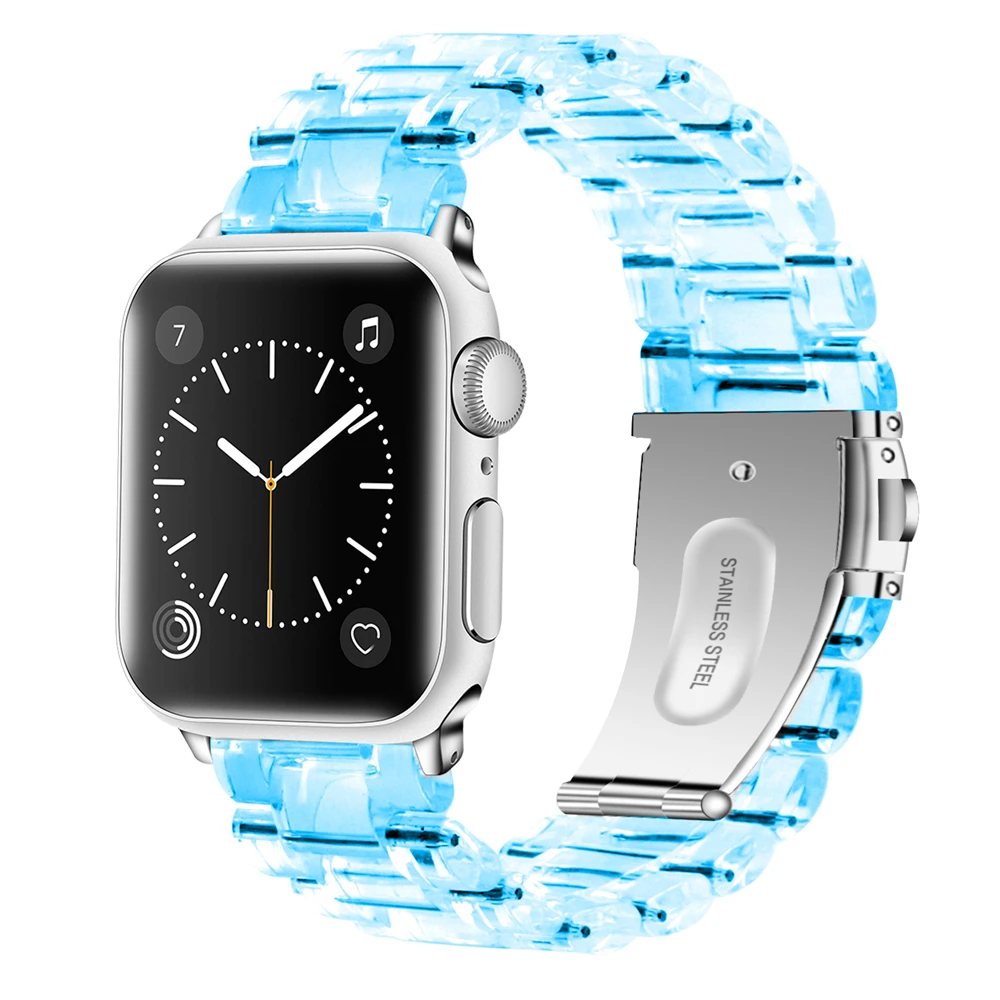 

For Apple Watch Band Series 5 4 44mm 40mm Strap for Iwatch Bands 3 42mm 38mm Correa Transparent Link Bracelet Smart Watchbands