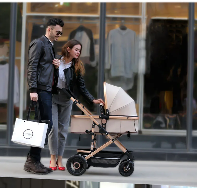 Детская прогулочная коляска с высоким пейзажем складная детская легкая для