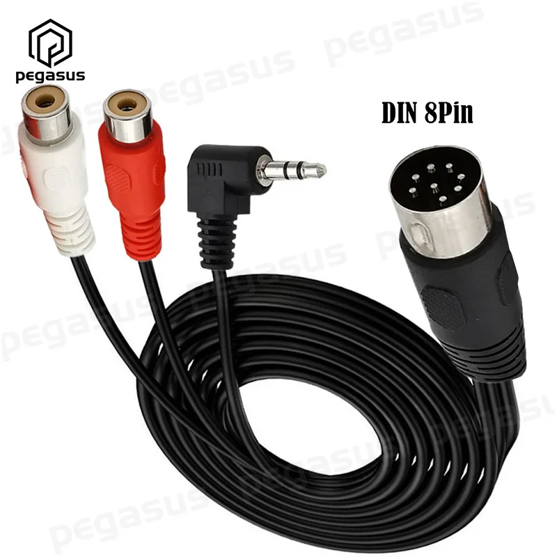 3-полюсный аудиокабель с разъемом 1 8 метра разъем 8-Pin 2RCA + DC 3 5 мм угол 90 градусов