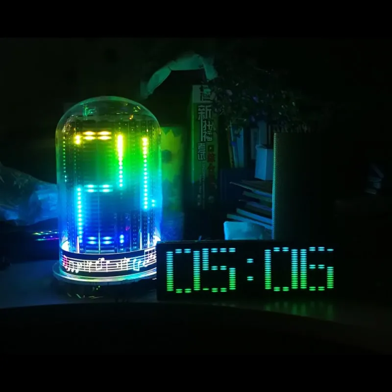 Полноцветные настольные украшения с музыкальным спектром автомобильные часы