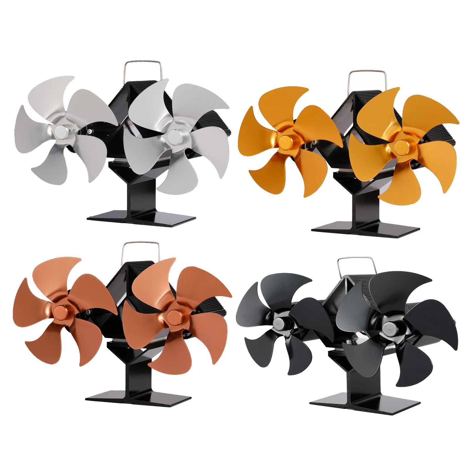 

Fireplace Fan 10 Blade Household Burners Fire Place Stove Silent Circulation