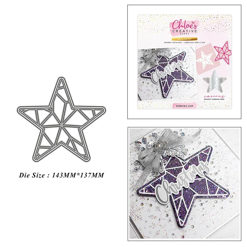 

Five-Pointed Star Hollow Frame Metal Cutting Dies for DIY Scrapbook Album Paper Card Decoration Crafts Embossing 2021 New Dies