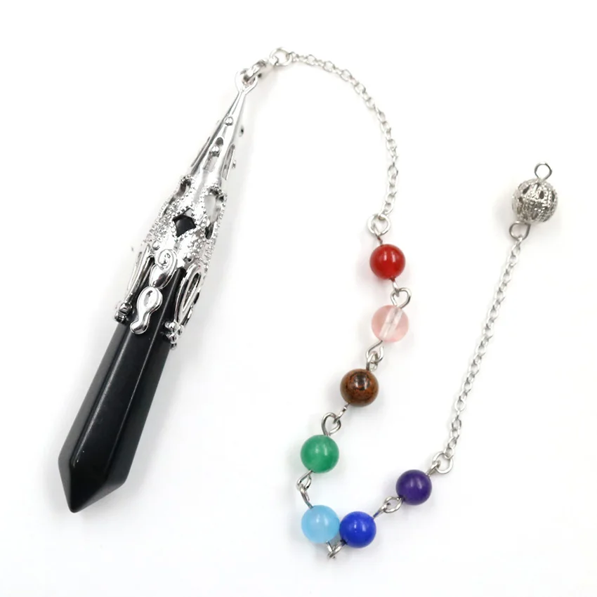 FYJS уникальный шестигранный камень аметист с посеребренным покрытием кулон