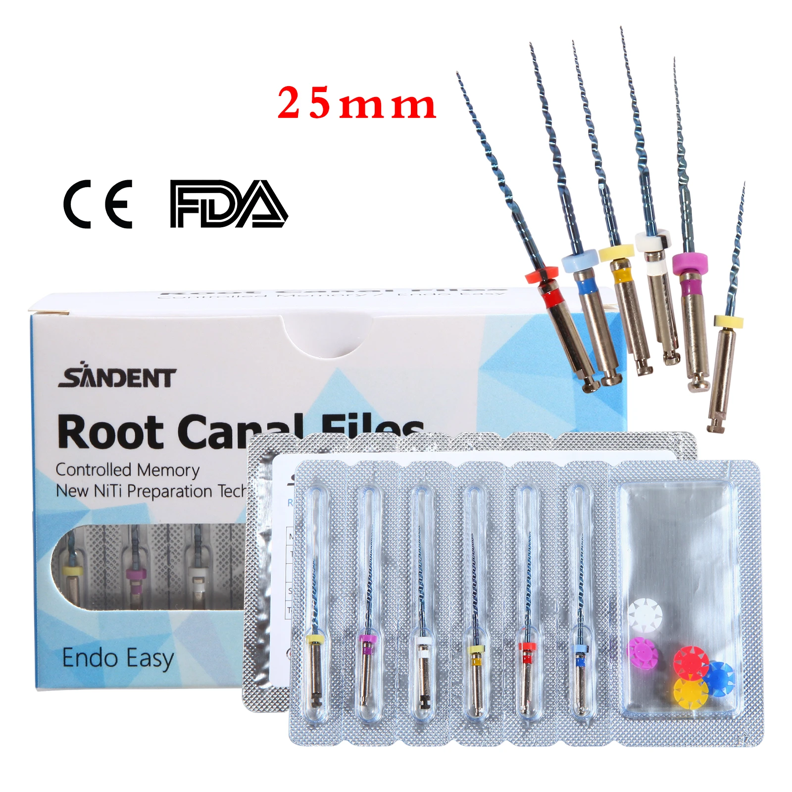 30pcs Dental Endodontic Taper NITI Rotary Root Cannal Files Engine Use 25mm NX-E3 Mixed 6pcs/box High Quality