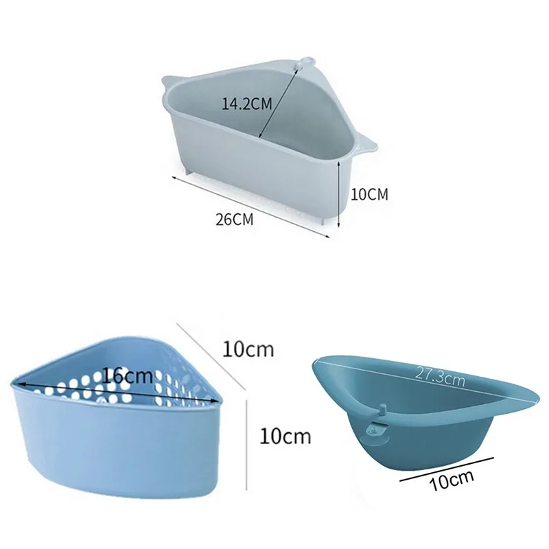 

Kitchen Triangular Sink Strainer Drain Vegetable Fruite Drainer Basket Suction Cup Sponge Holder Storage Rack Sink Filter Shelf