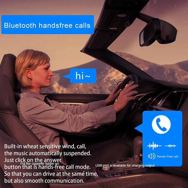 Автомобильный bluetooth комплект AUX передатчик аудио mp3 плеер Магнитный громкой связи