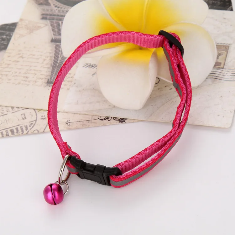 Glow in the Night Cute Dog Collar Buckle Bell Strap Adjustable strap Glossy Reflective Safety Pet | Дом и сад