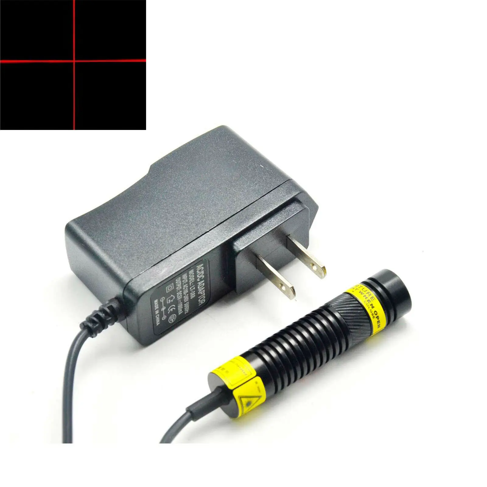 

650nm 50mW Cross 16x68mm Red Laser Locator Module Mitsubishi Diode w/ 5V Adapter