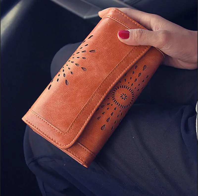 Дамский кошелек Женский из искусственной кожи в стиле бохо сумочка-клатч Длинный