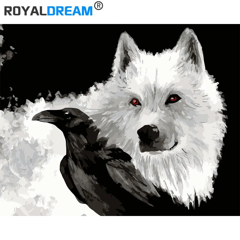 Картина по номерам на холсте с рисунком волка | Дом и сад
