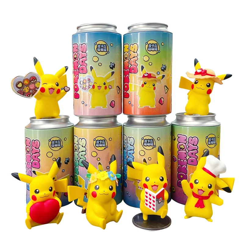 

Genuine Pokemon Set Decorative Blind Box Jar Pikachu Monster Series New Anime Figures Doll Model Toy Children Birthday Gifts Can