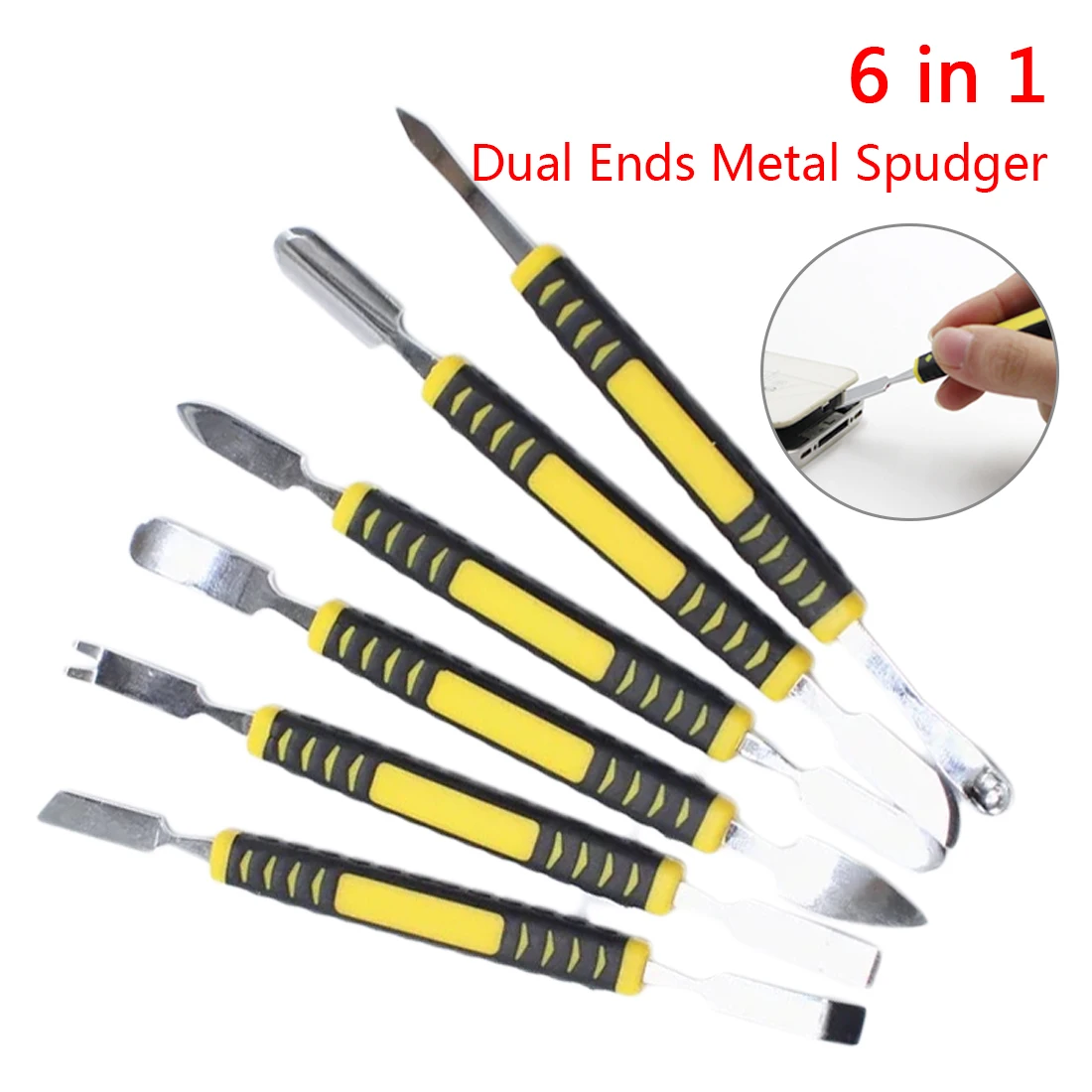 

6pcs Dual Ends Metal Spudger Set Mobile Phone Prying Opening Scraper Repair Tool Kit For iPhone iPad Tablet Hand Tool Set