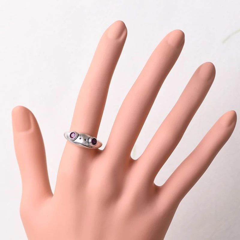 

Vintage Craft Silver Jewelry Wholesale Cross-border Jewelry Women's Open Cute Frog Silver Ring
