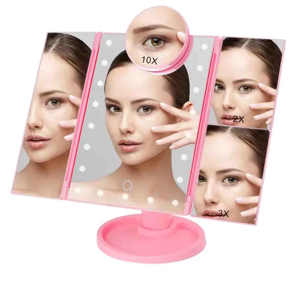 Зеркало для макияжа с сенсорным экраном 22 светодиодный светильник