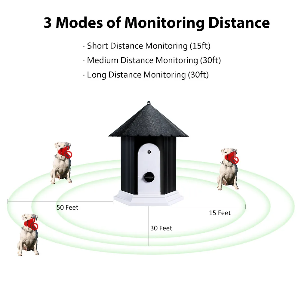 Домашний питомец собака ультразвуковой Анти лай Стоп скворечник Форма Открытый