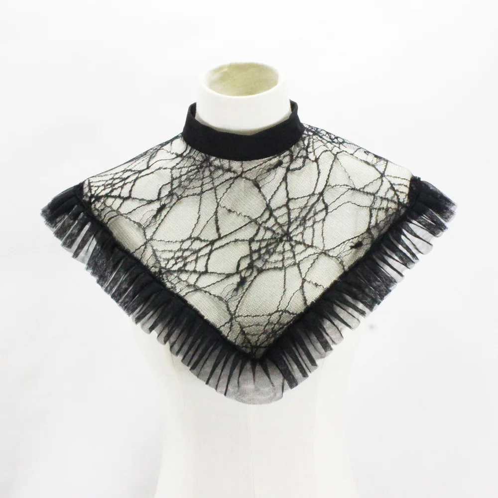 

Ruffles Turtleneck Mesh Fake Collar Halter Vest Decorative Inside Sweater Semi Sheer Vest Half Tops Women Ladies False Collar