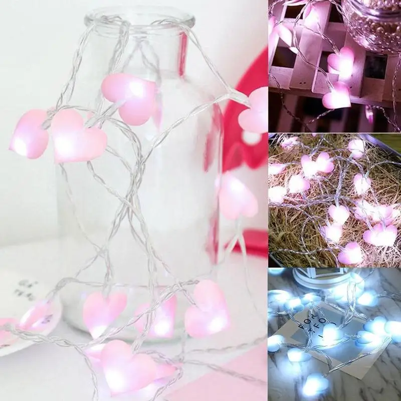 

10 leds 20 leds Love Heart Wedding LED Fairy String Lights Lantern Romantic Wedding Event Party Garden Garland Lighting