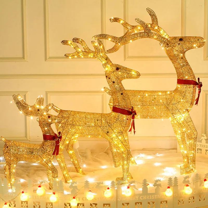 

40 см украшения для рождества Золотой олень Лось светильник ка Рождество фотокомната дом рождественское Новогоднее украшение