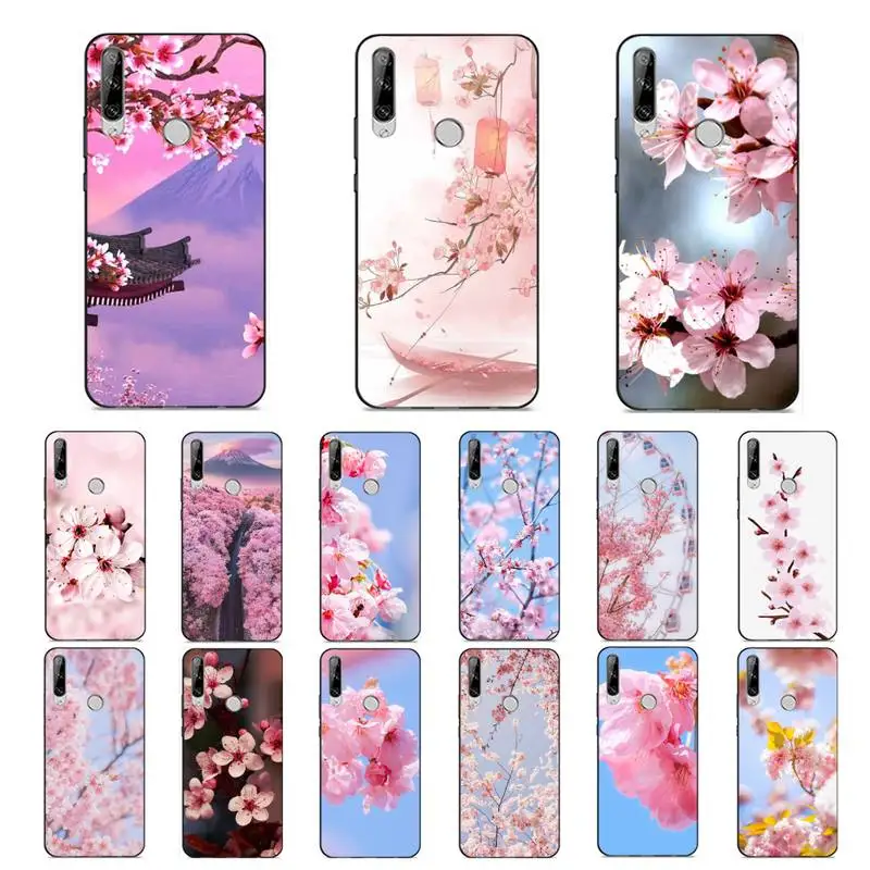 

YNDFCNB pink Cherry Blossom Sakura Phone Case for Huawei Y 6 9 7 5 8s prime 2019 2018 enjoy 7 plus