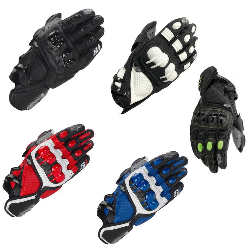 

S1 leather road vehicle gloves men's and women's cycling all finger anti fall motorcycle