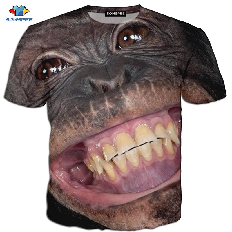 SONSPEE 3D Футболка с принтом орангутанга для мужчин и женщин хит продаж принт