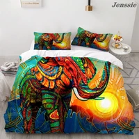 flower printing elephant bedding set dumbo printing duvet cover oil painting painted quilt cover single double comfoter bediing