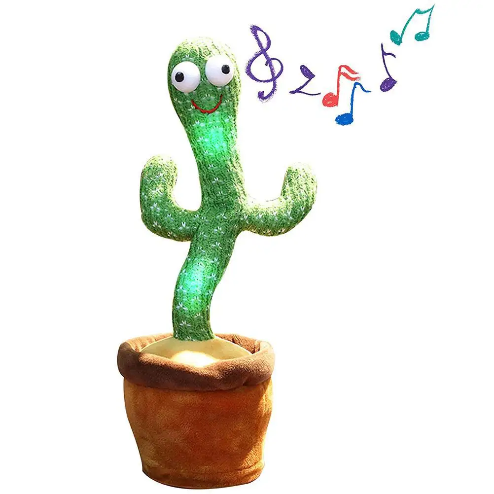 

Cactus Plush Toy Electronic Shake Dancing recording toy with song plush cute emit light Cactus Early Education Toys For children