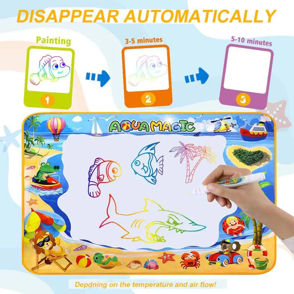 

Doodle Aqua Mat Water Writing Drawing Pad Large Magic Aqua Mat for Kids Educational Toys Painting Board Toddlers Boys Girls Gift