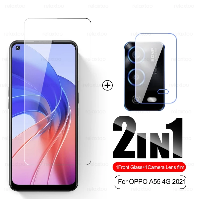 

1 в 2 защита для камеры Oppo A55 4G Orro Appo A 55 4G 2021 CPH2325 6,51 "Защита для экрана телефона Закаленное стекло пленка крышка