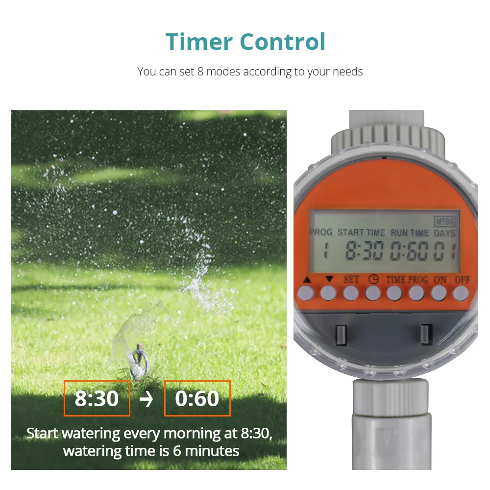 Водонепроницаемый таймер полива Benexmart электронный садовый шаровой клапан