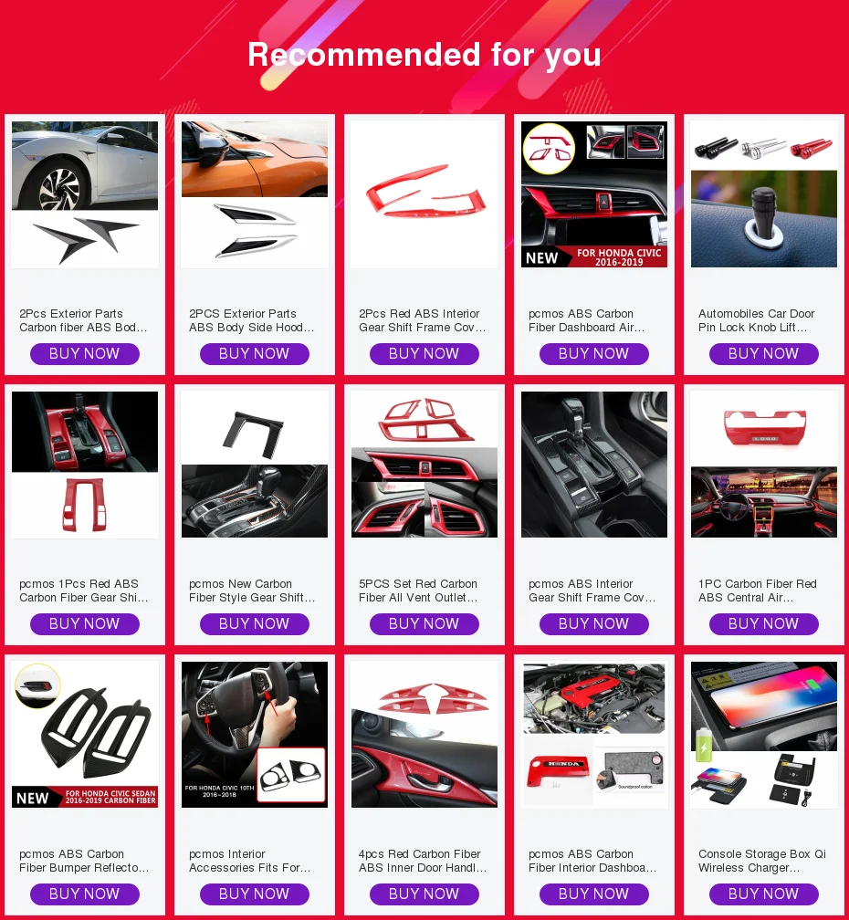 1 шт. углеродное волокно красный ABS центральный кондиционер отделка для Honda CIVIC аксессуары для интерьера