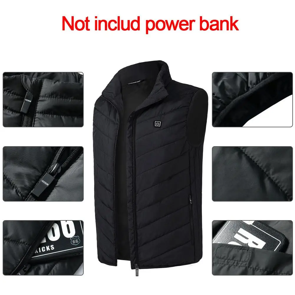 

2019 Man Women 5V Electric Heated Vests USB Safety Intelligent Thermostat Outdoor Sports Fishing Heating Vests Winter Keep Warm