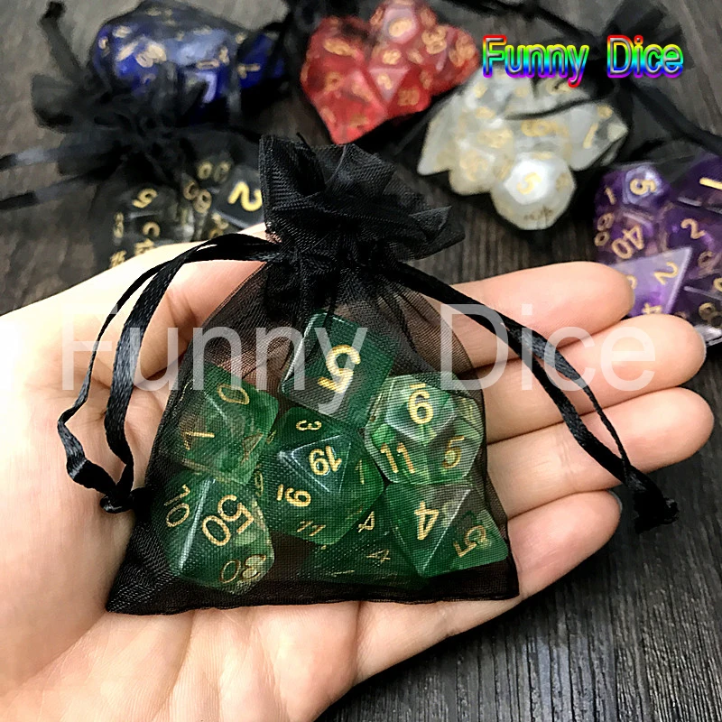 Новые игральные кости многогранная Туманность Набор из 7 для D & d игры плюс