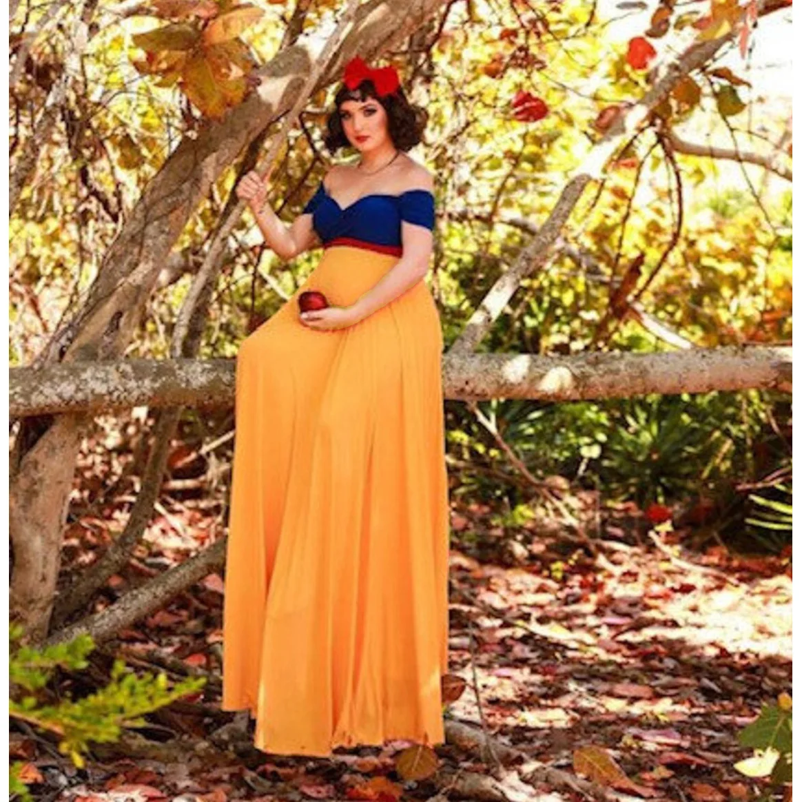 Принцесса косплей фотография для беременных реквизит длинное платье сине-желтое шифоновое платье для беременных фотосессия Макси платья от AliExpress RU&CIS NEW