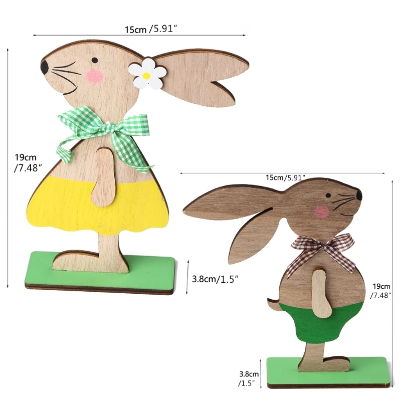 

Creative Wooden Easter Bunny Ornaments Desktop Home Decorations Wedding Party DIY Photo Props High Quality and Brand New