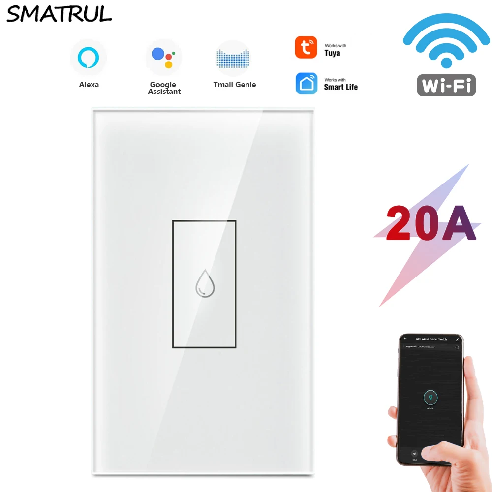 SMATRUL US Tuya сенсорный WiFi котел переключатель приложение настенный Электрический