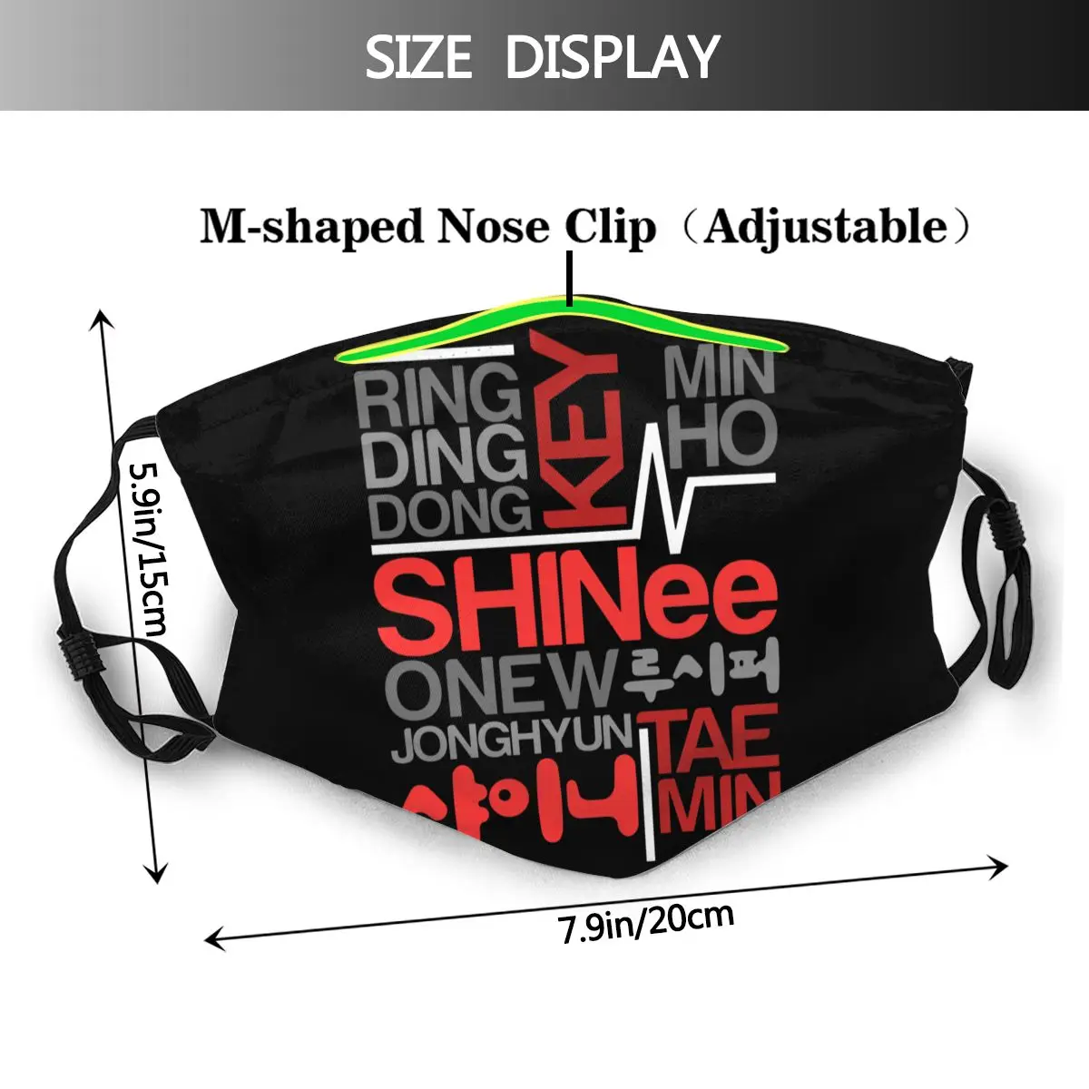 Shinee маска для лица RGW SHINee из полиэстера взрослых с 2 фильтрами | Аксессуары одежды