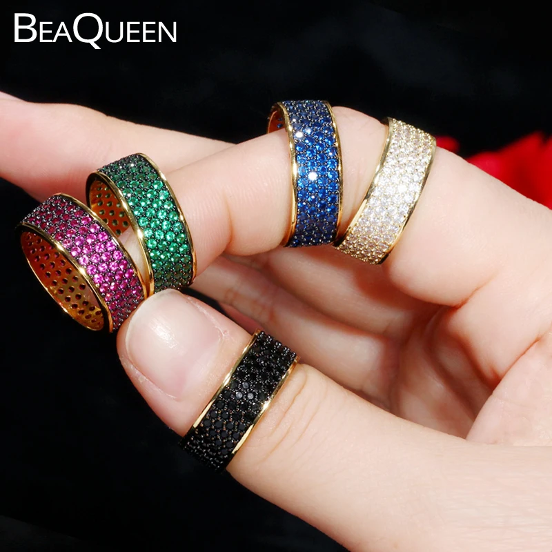 Кольцо женское круглое золотистое с фианитами R101 | Украшения и аксессуары