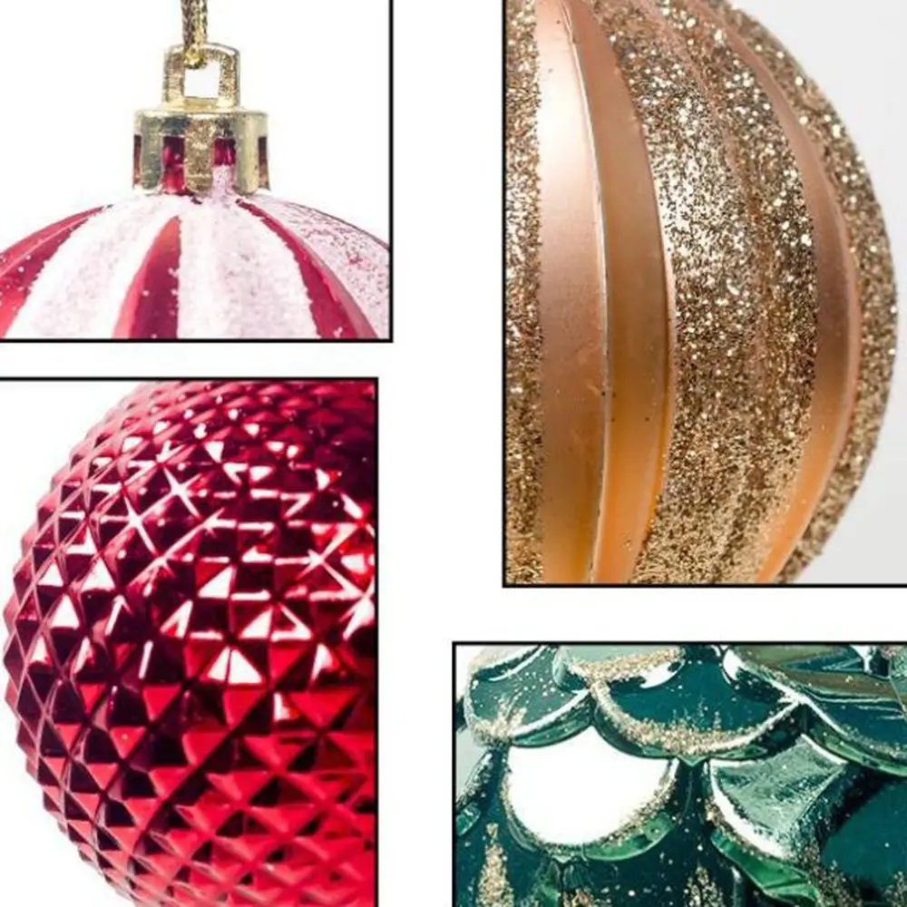 

12Pcs/set 6cm New PVC Christmas Tree Ball Baubles Decoration Vintage Xmas Hanging Party Ornament Home Decor Festival Decorations