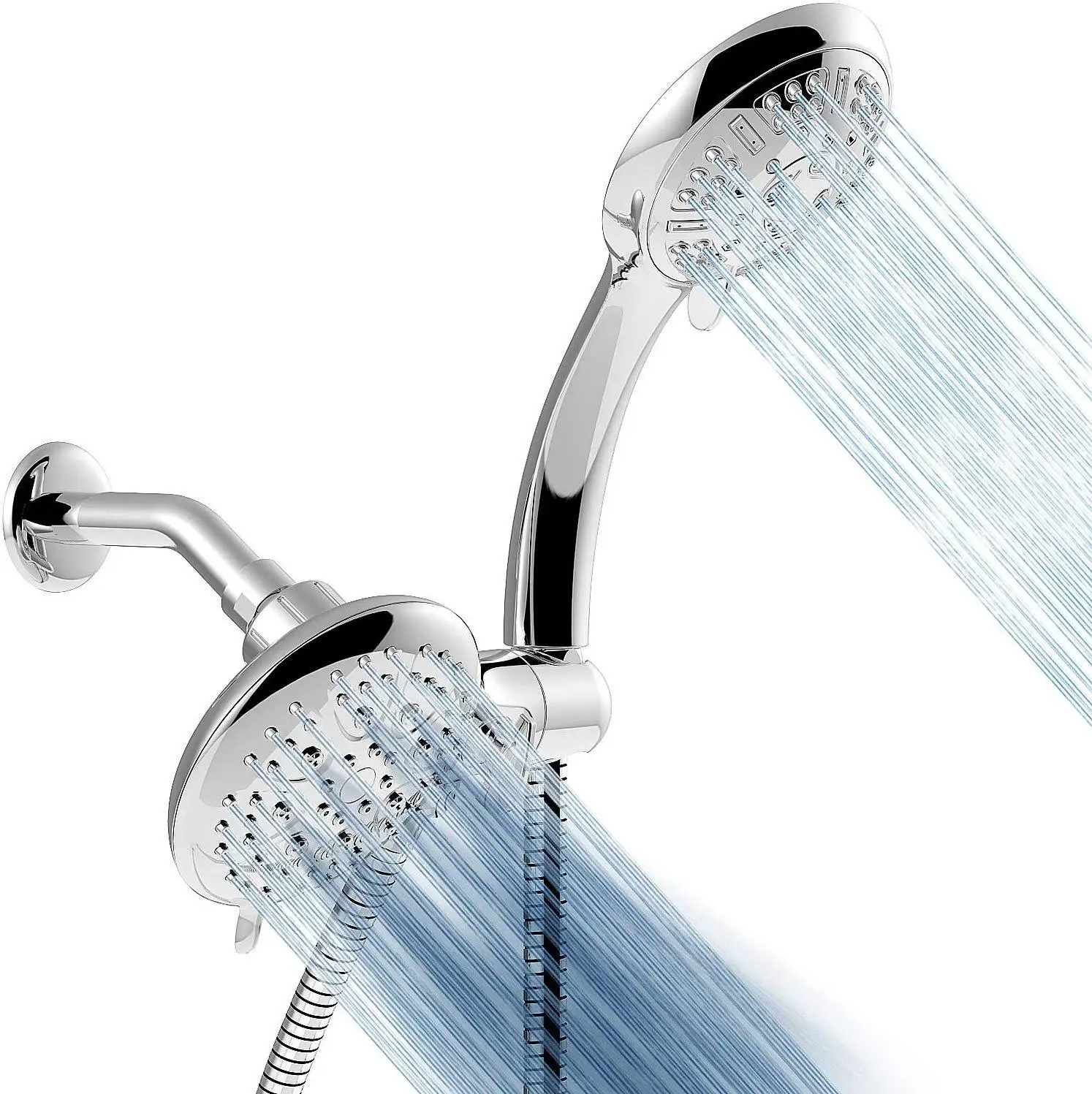 

American Pressurized Three-Way Split Switch Shower Top Spray 9-Function Handheld Dual Shower Set Tee Top Spray