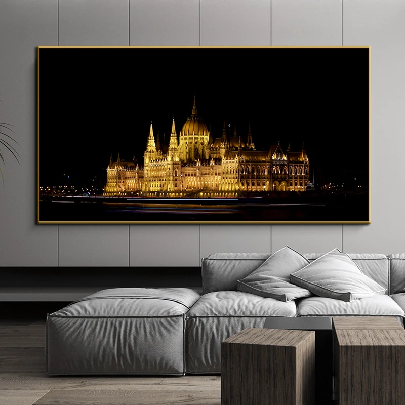 

Arabic Mosque Morocco Building Canvas Painting Islamic Poster Religious Architecture Landscape Print Wall Art Picture Home Decor