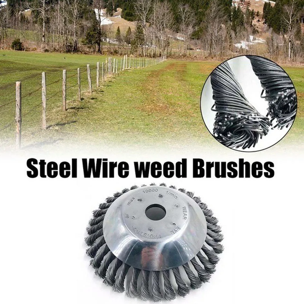 8-дюймовое стальное проволочное колесо садовая щетка для сорняков газонокосилка