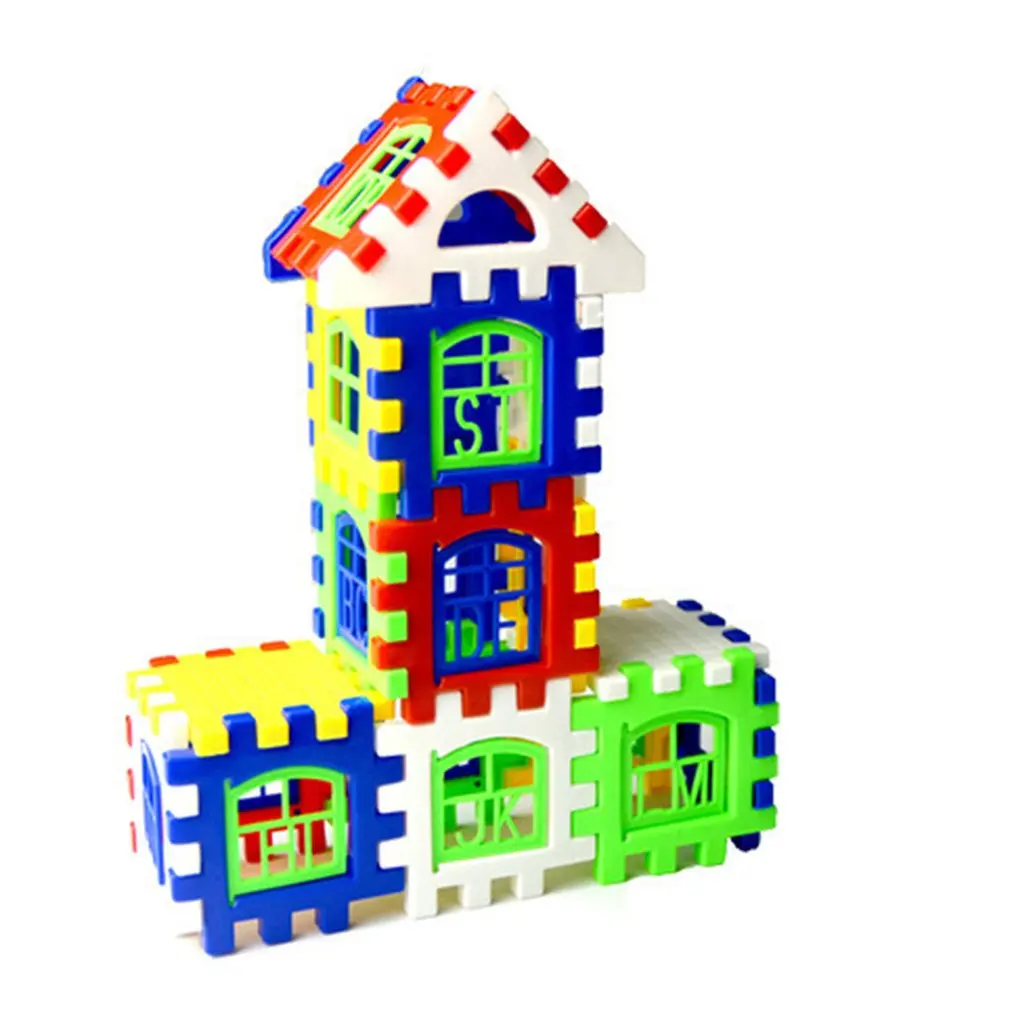 24 шт./лот DIY Пластиковые блокирующие строительные блоки строительный дом игровой