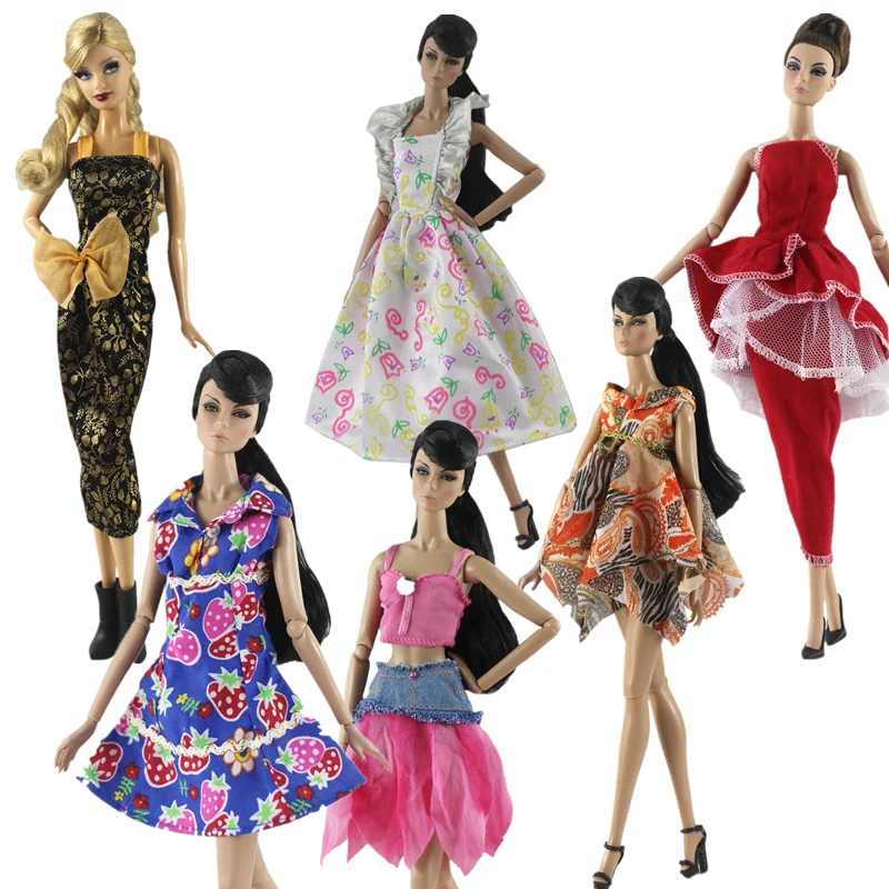 Fashion Dress for Barbie Doll Clothes Casual Daily Wear Outfits Vestidoes 1/6 BJD Dolls Accessories Kids DIY Toys For Girl Gift