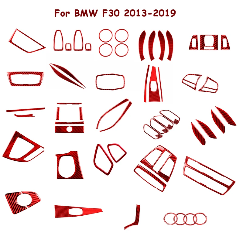 

For BMW F30 2013-2019 Car Styling Accessories Interior Carbon Fiber Reading Light Left Vent Wait Red Stickers Decorative