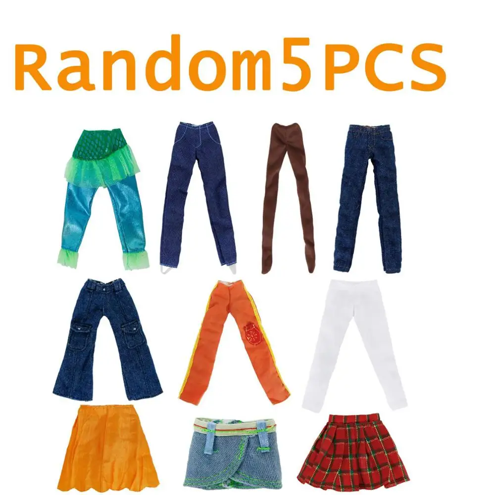 5 Random skirts ; 5 шт.; брюки; Нижняя юбка; брюки; чулки; платье; одежда; аксессуары для куклы Monster High - Цвет: 5 Random skirts